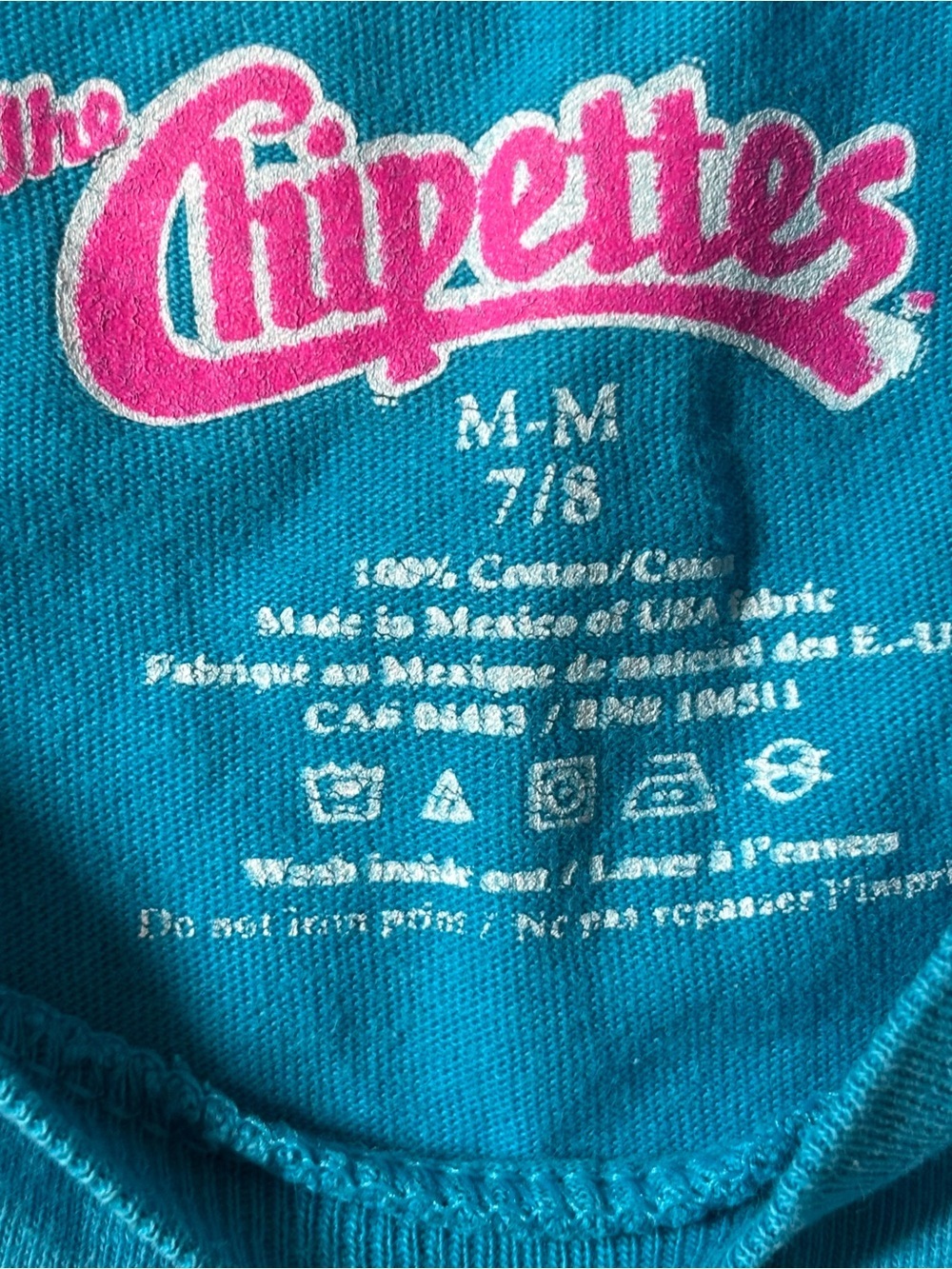 Vintage Y2K The Chipettes Peace Graphic T-Shirt Blue Girls M 7/8 Coquette - Picture 4 of 7